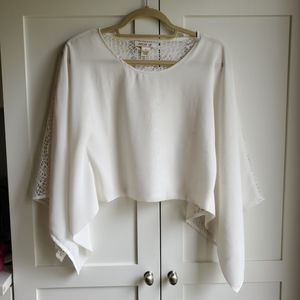 Arden B Crochet Cream and White Flowy Boho Top Size XS